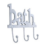 Metal Silver Coat Rack - Bath 3 Wall Hooks