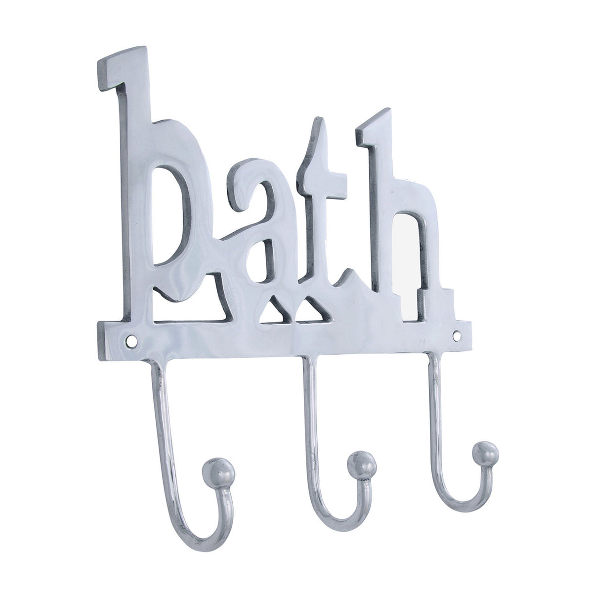 Metal Silver Coat Rack - Bath 3 Wall Hooks