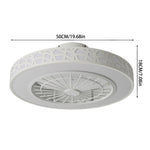 50cm Dia Led Ceiling Fan Light With Remote & App Control, Modern White Wrought Iron Ceiling Light