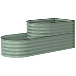 2-tier Raised Garden Bed, Galvanised Planter Box | Dark Green