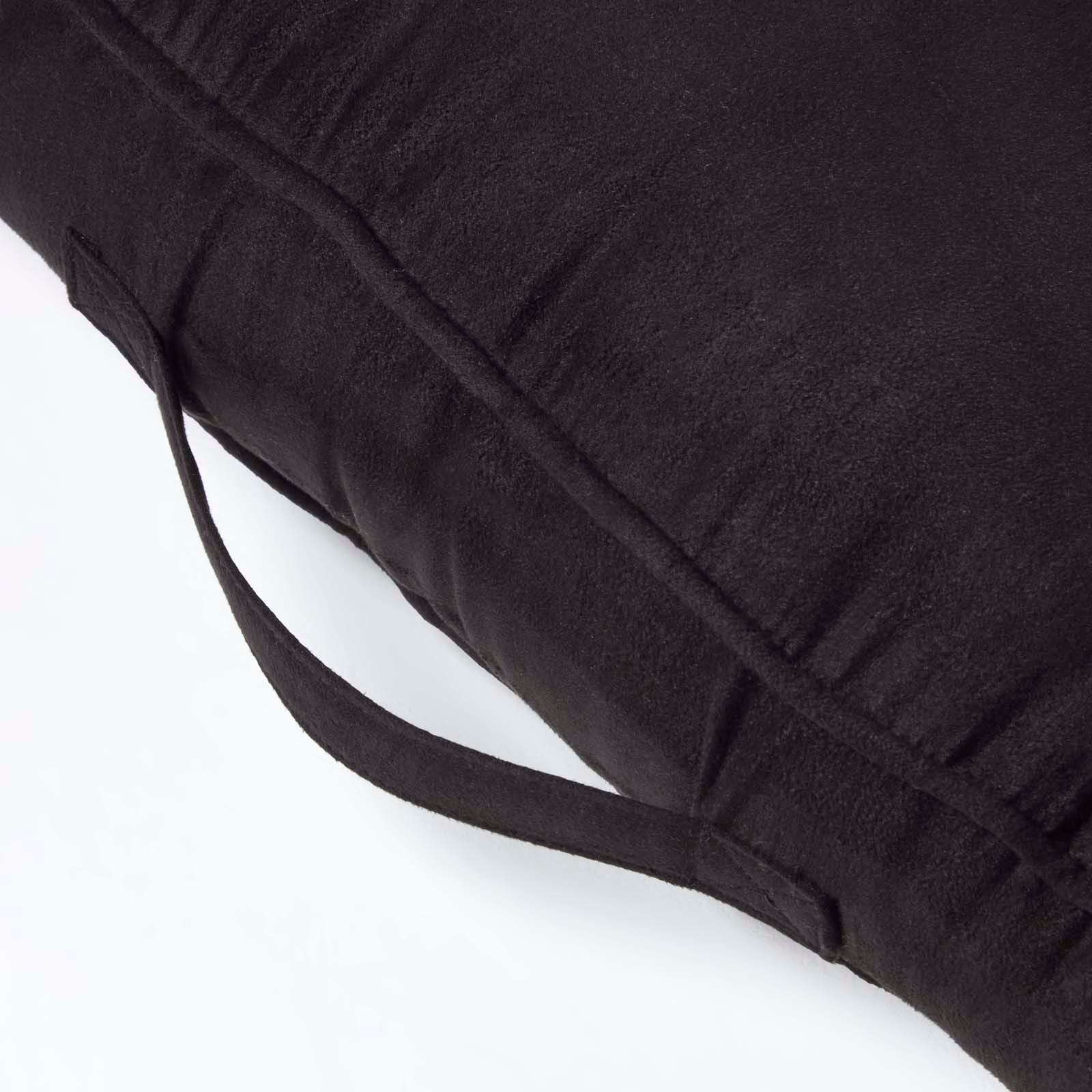 Faux Suede Coccyx Armchair Cushion | 50cm x 50cm | Black