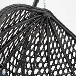 Luxurious Onyx Black Hanging Swing Pod Egg Chair With Deep Grey Cushions | 56 - 121cm | Charcoal Gray