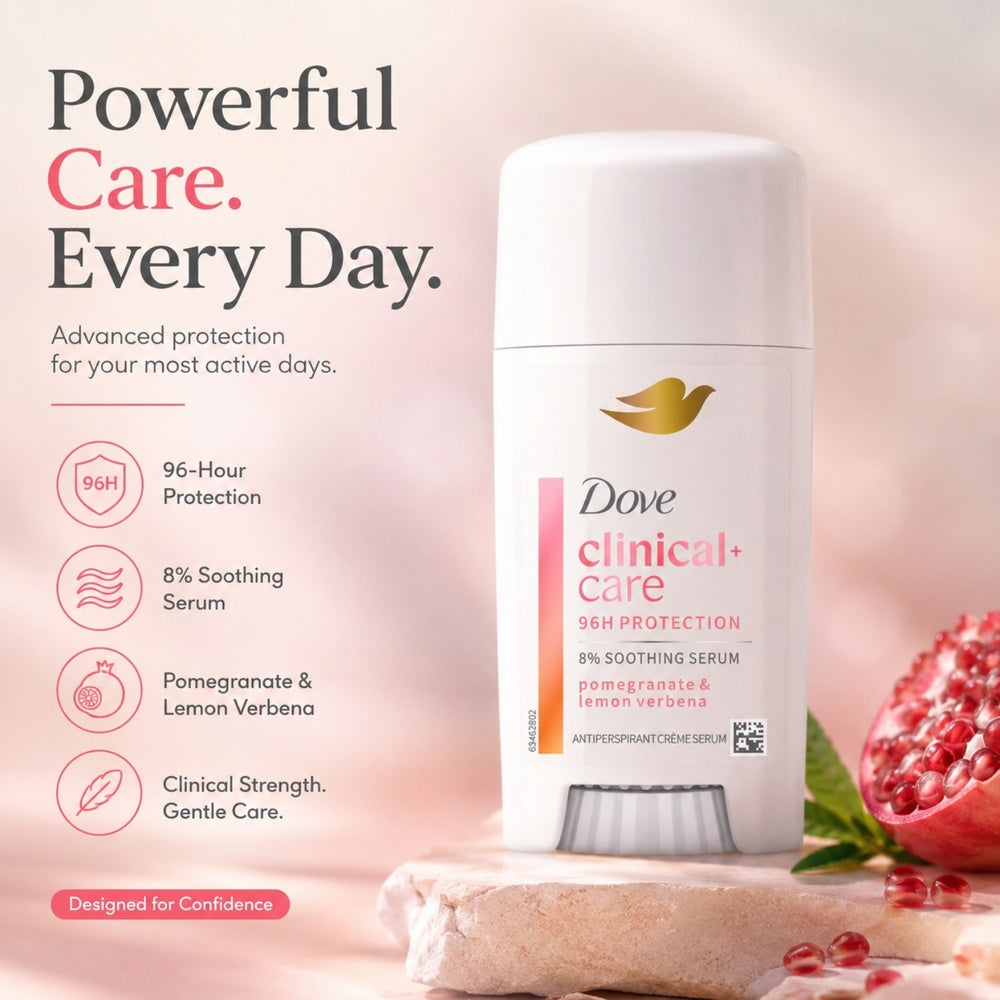 Clinical + Care Anti-perspirant Cream, Pomegranate & Lemon Verbena, 60ml | Set-of-6