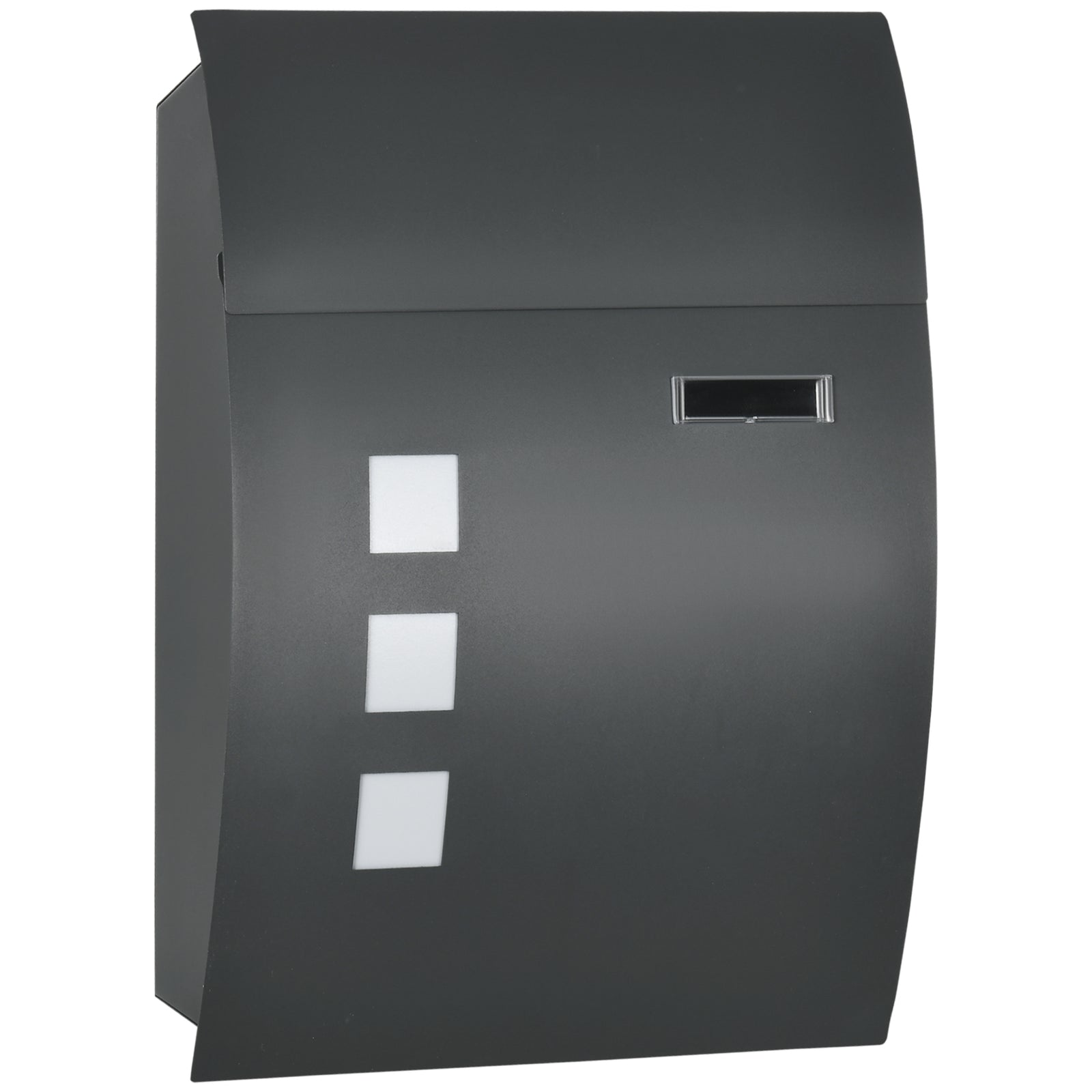 Wall Mounted Mailbox With 2 Keys, Anthracite Grey