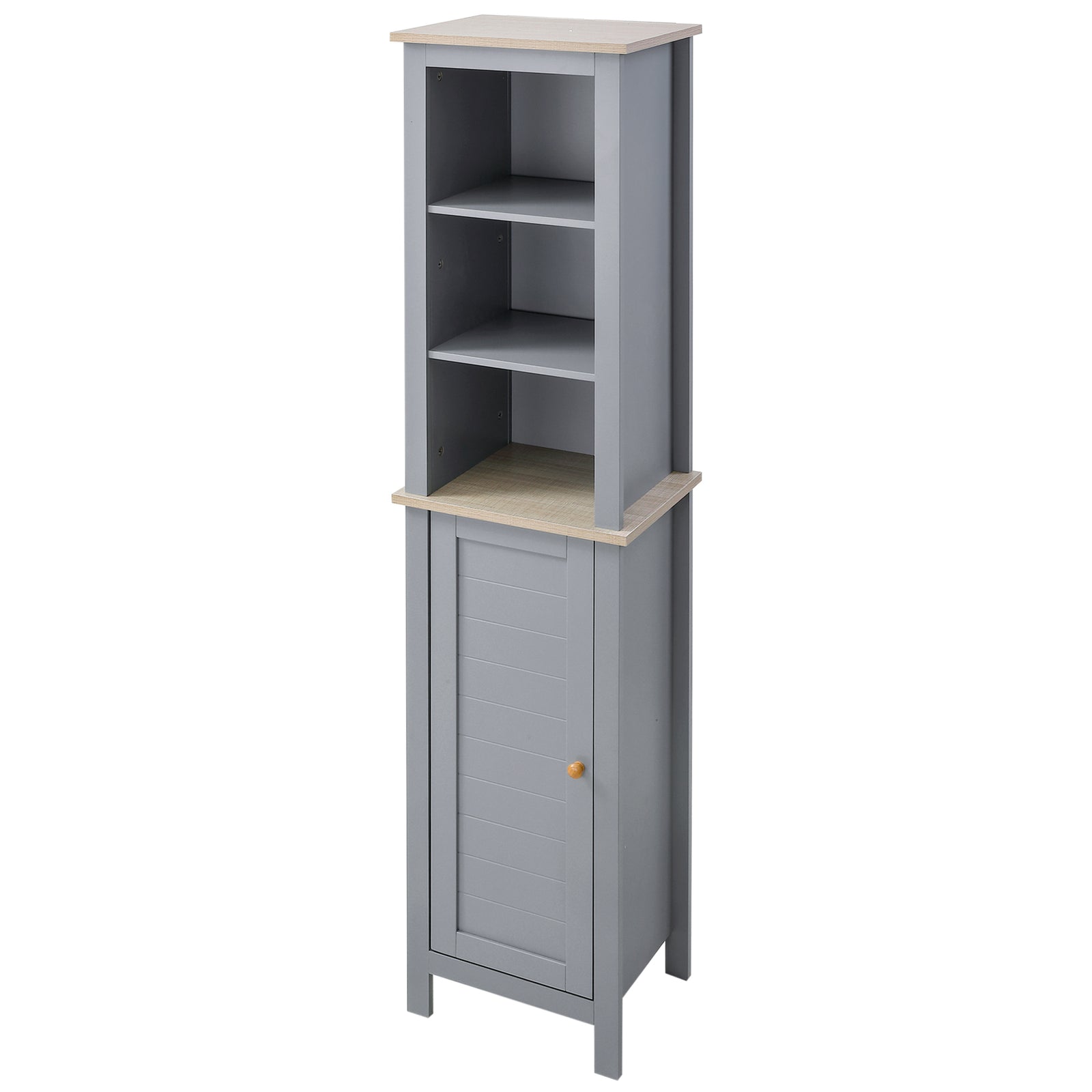 Bathroom Floor Tall Cabinet Storage Unit Adjustable Shelf