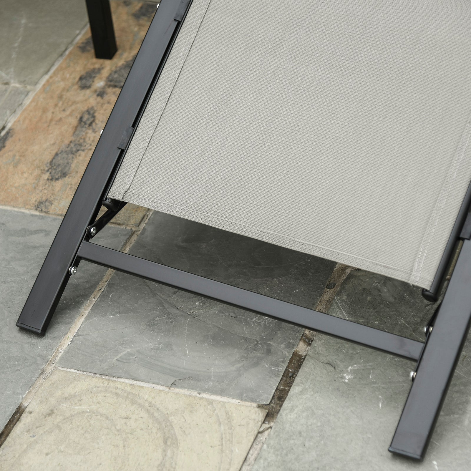 3 Pieces Lounge Chair Set Garden Sunbathing Chair W/ Table | Gray