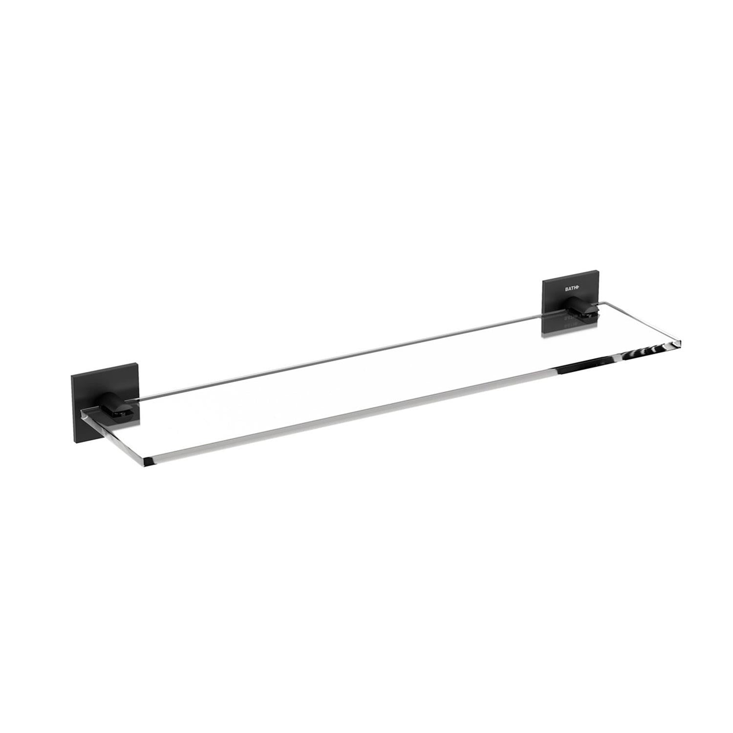 Glass Bathroom Shelf Organizer 40cm Self-adhesive Black Stick Collection