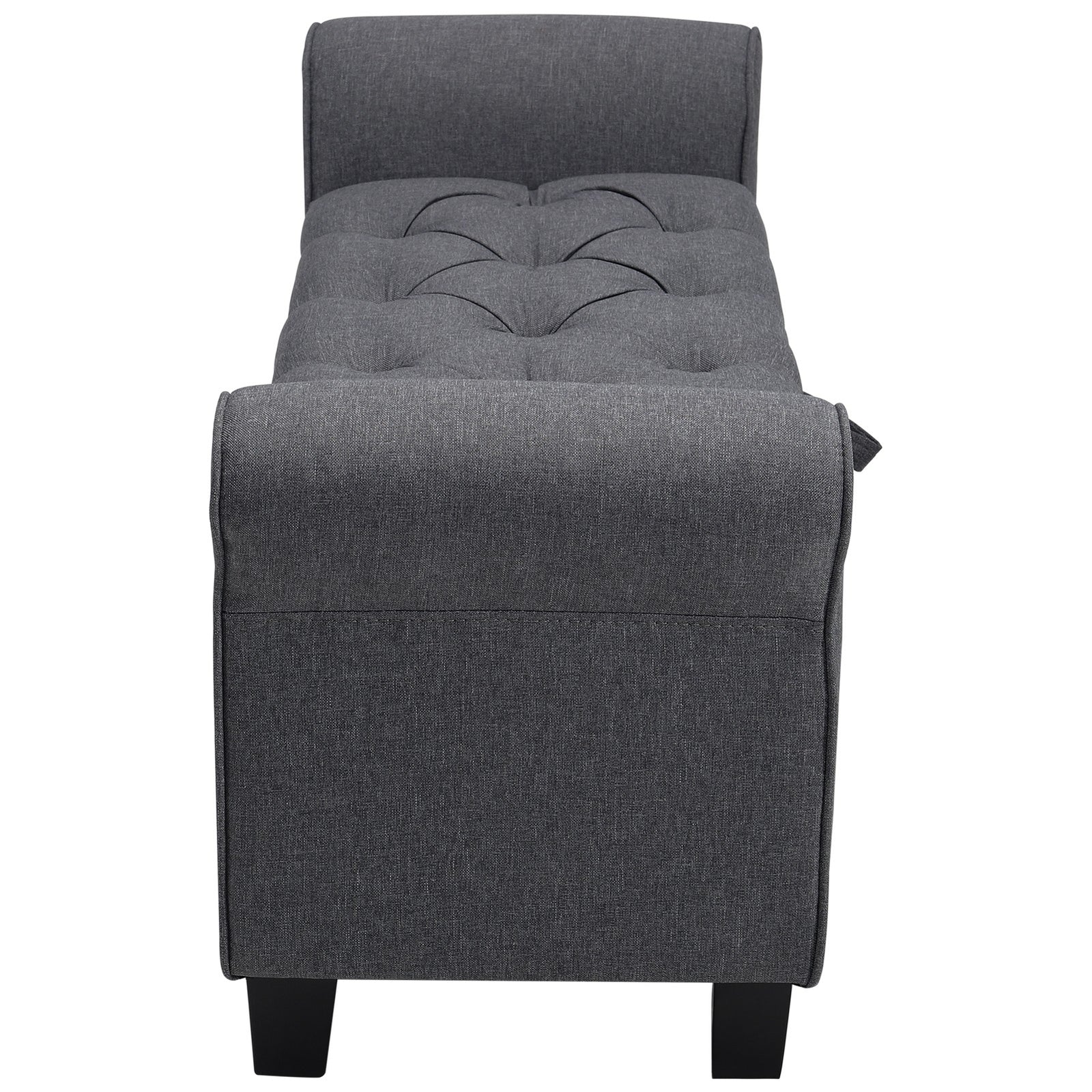 Breeins Modern Linen Upholstered Storage Bench With Armrests