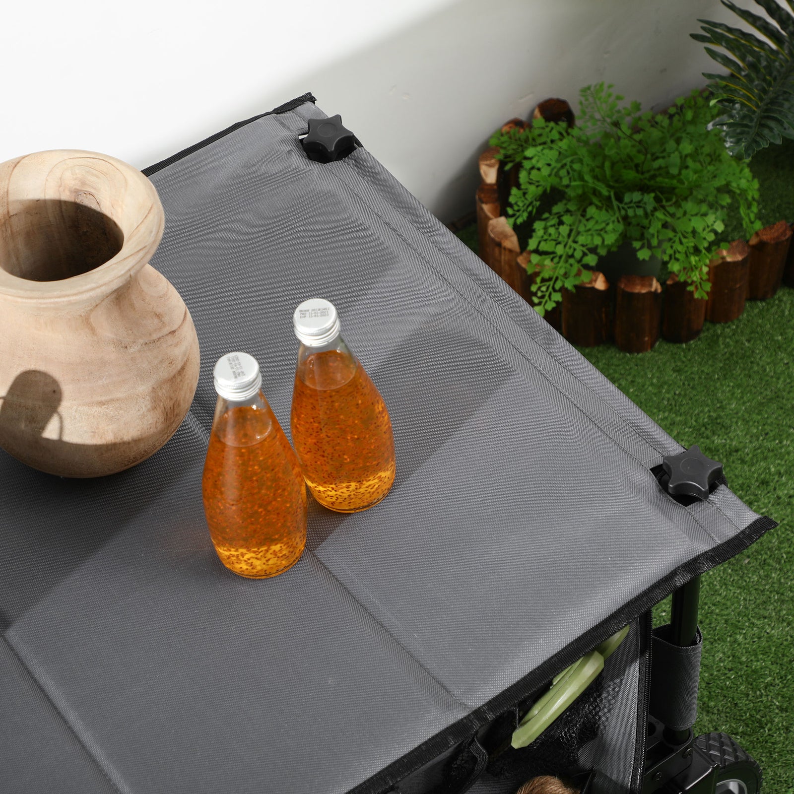 Folding Garden Trolley With Folding Board | Dark Gray