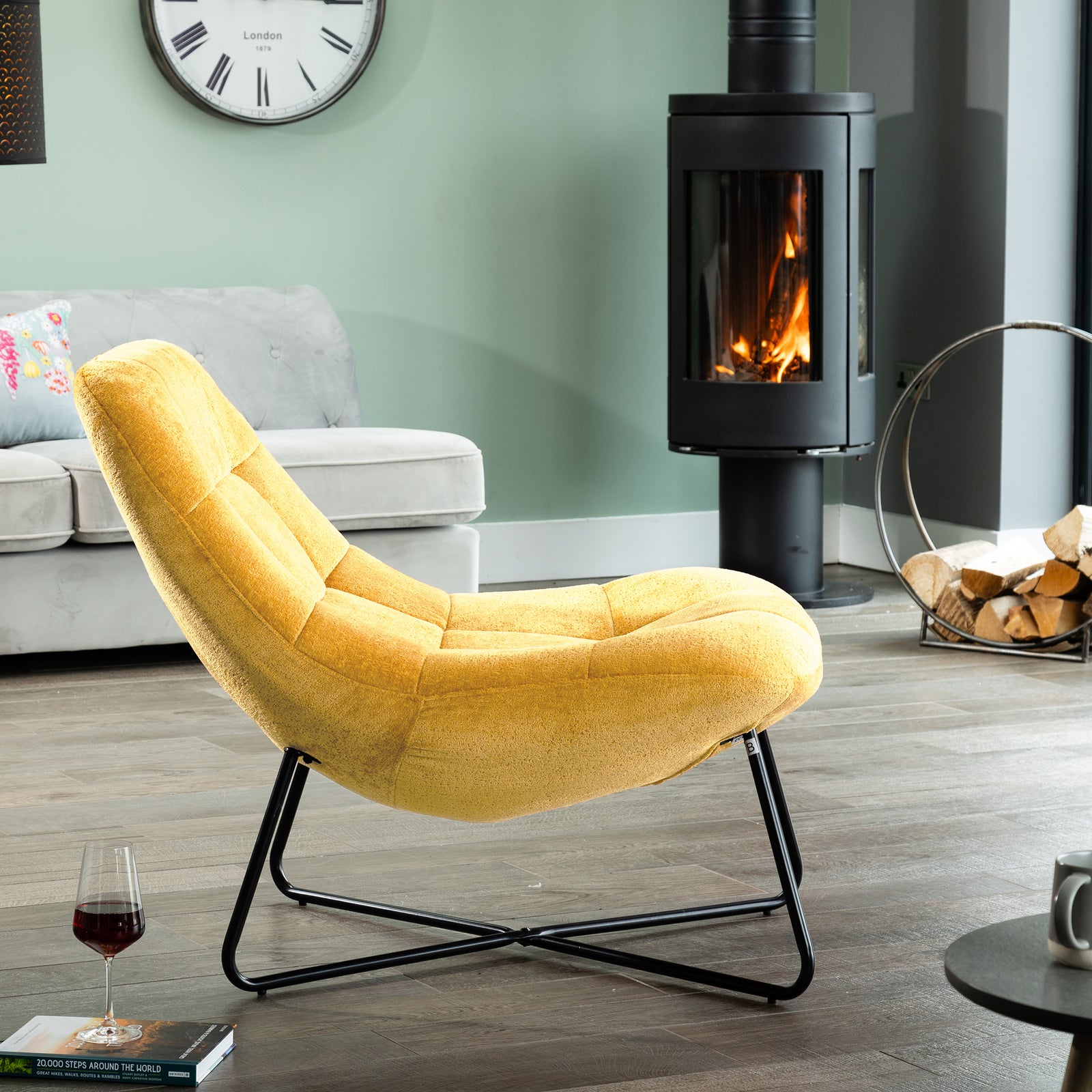 Merced Fabric Accent Chair | Yellow