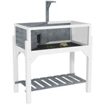 Pawhut Wooden Tortoise House With Storage Shelf, Clear Observation Windows