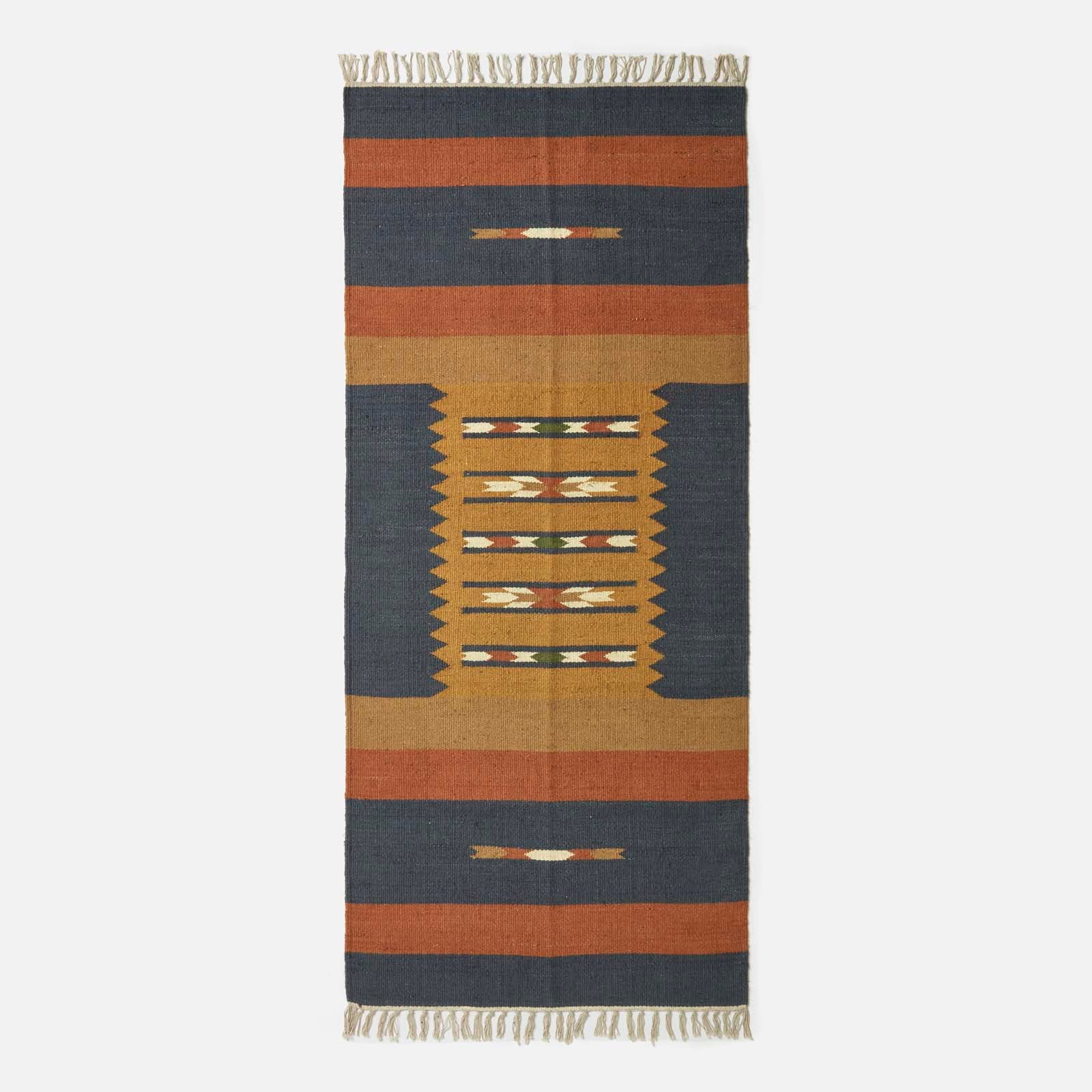 Lundi Kilim  Cotton & Jute Rug | 180cm x 90cm | Orange