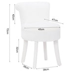 Modern Plush Upholstered Dressing Table Chair With White Legs