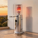 Gas Patio Heater, 13 Kw Portable Propane Outdoor Heater, Silver