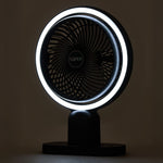 Portable Desk Fan With Led Fill Light, 3-speed Adjustable Airflow, 120° Tilt Angle