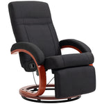Manual Recliner Swivel Reclining Chair With Footrest Armrests Black