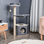 Cat Tree Tower Climbing  Activity Center With Sisal Scratching Post, Grey