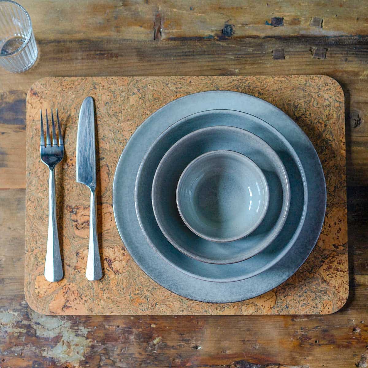 Set Of 4 Nordic Stoneware Pasta Bowls | Set of 4 | Grey