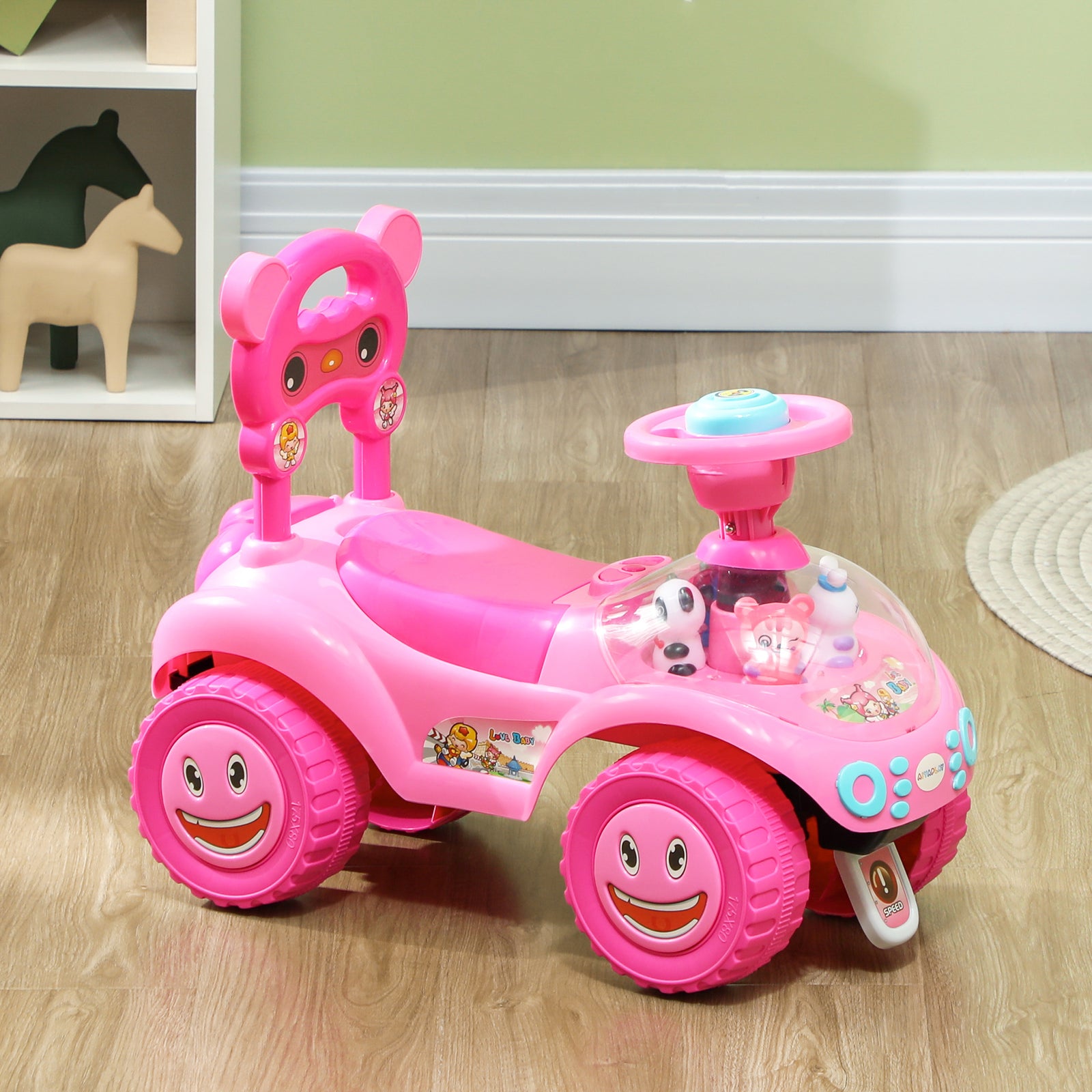 Ride On Toy, Foot To Floor Design With Music, Light, Horn | Pink