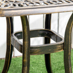 Aluminum Garden Table With Umbrella Hole - Bronze Tone