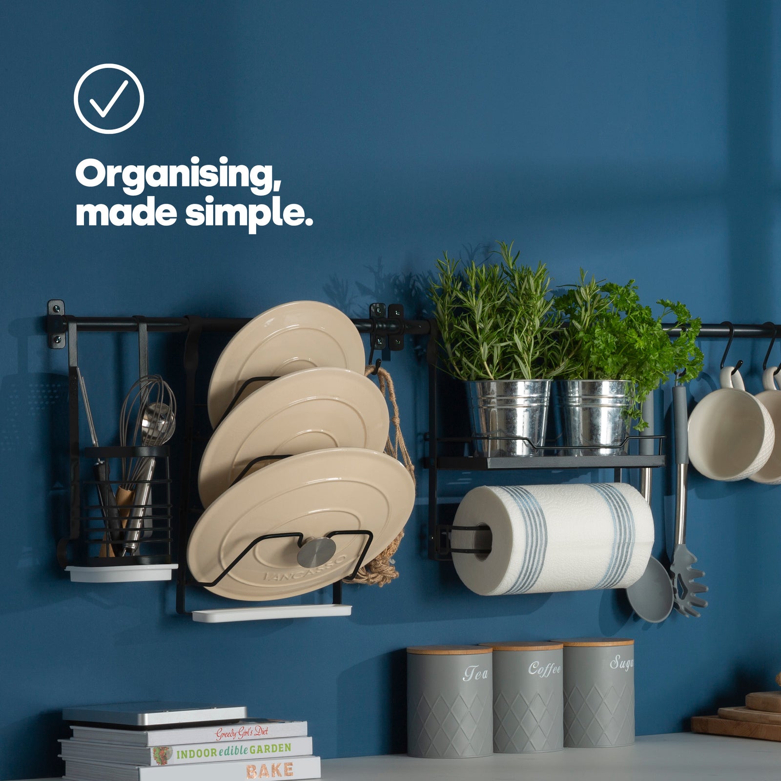 Saucepan Lid Rack - Black