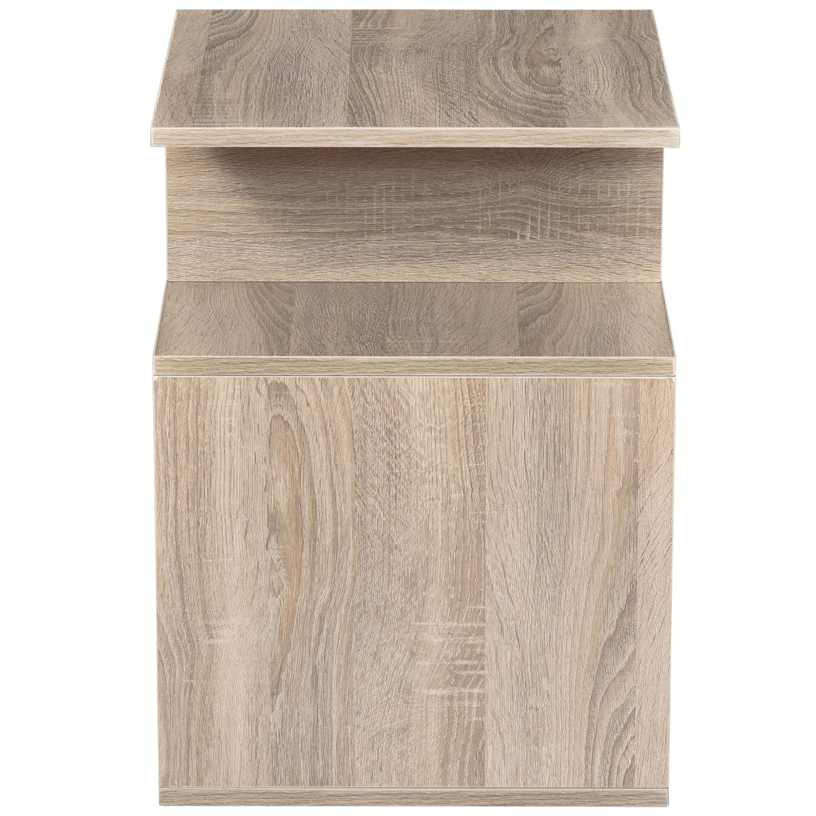 3-tier Side End Table Open Shelves Storage Coffee Book | Natura