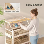 PawHut Wooden 3 Tier Hamster Cage With Storage Shelf For Dwarf, Gerbil
