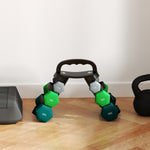 Dumbbells Set With Carry Rack, 7 Weights, For Home Gym | Large