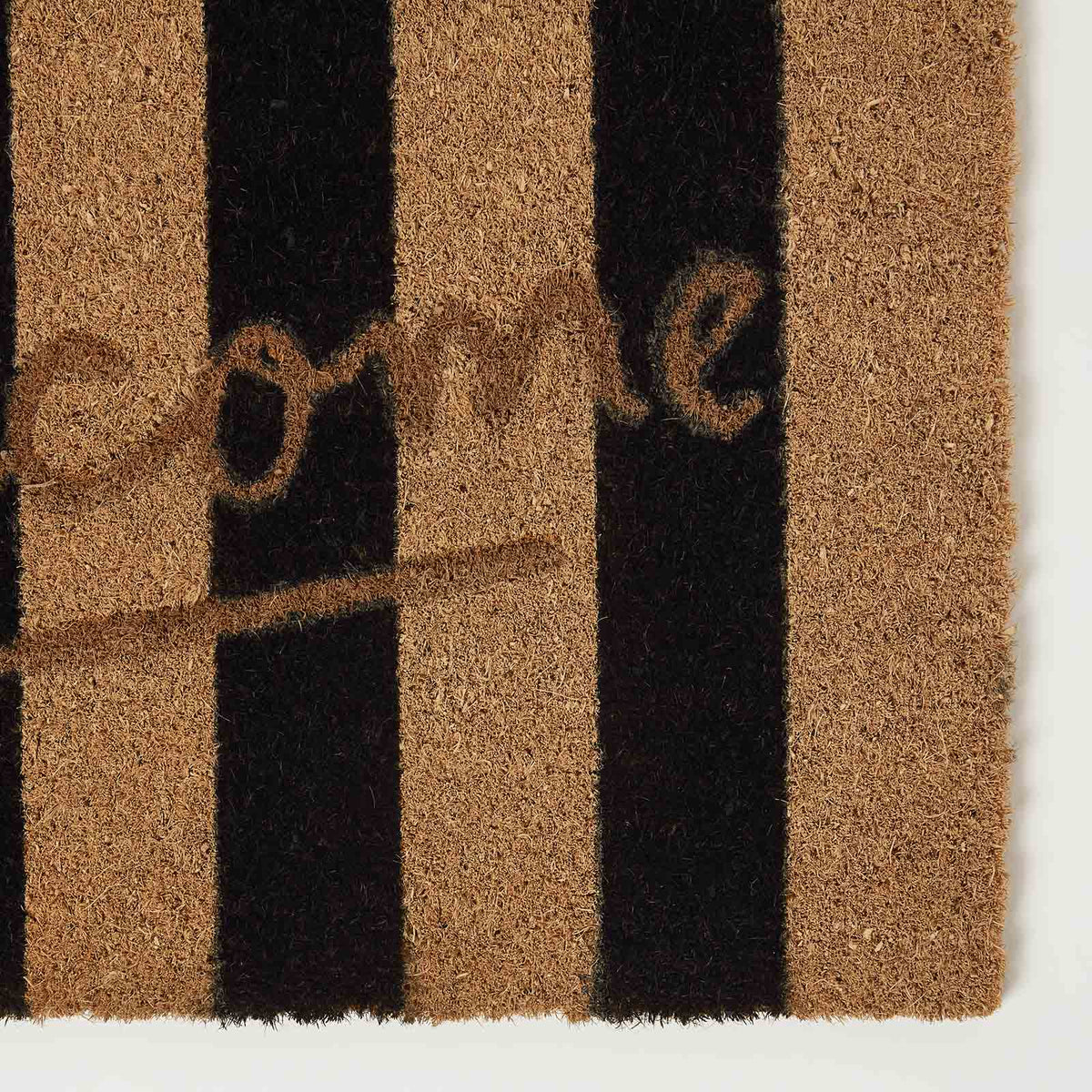 HOMESCAPES Stripe Welcome Coir Doormat, 40 X 60cm