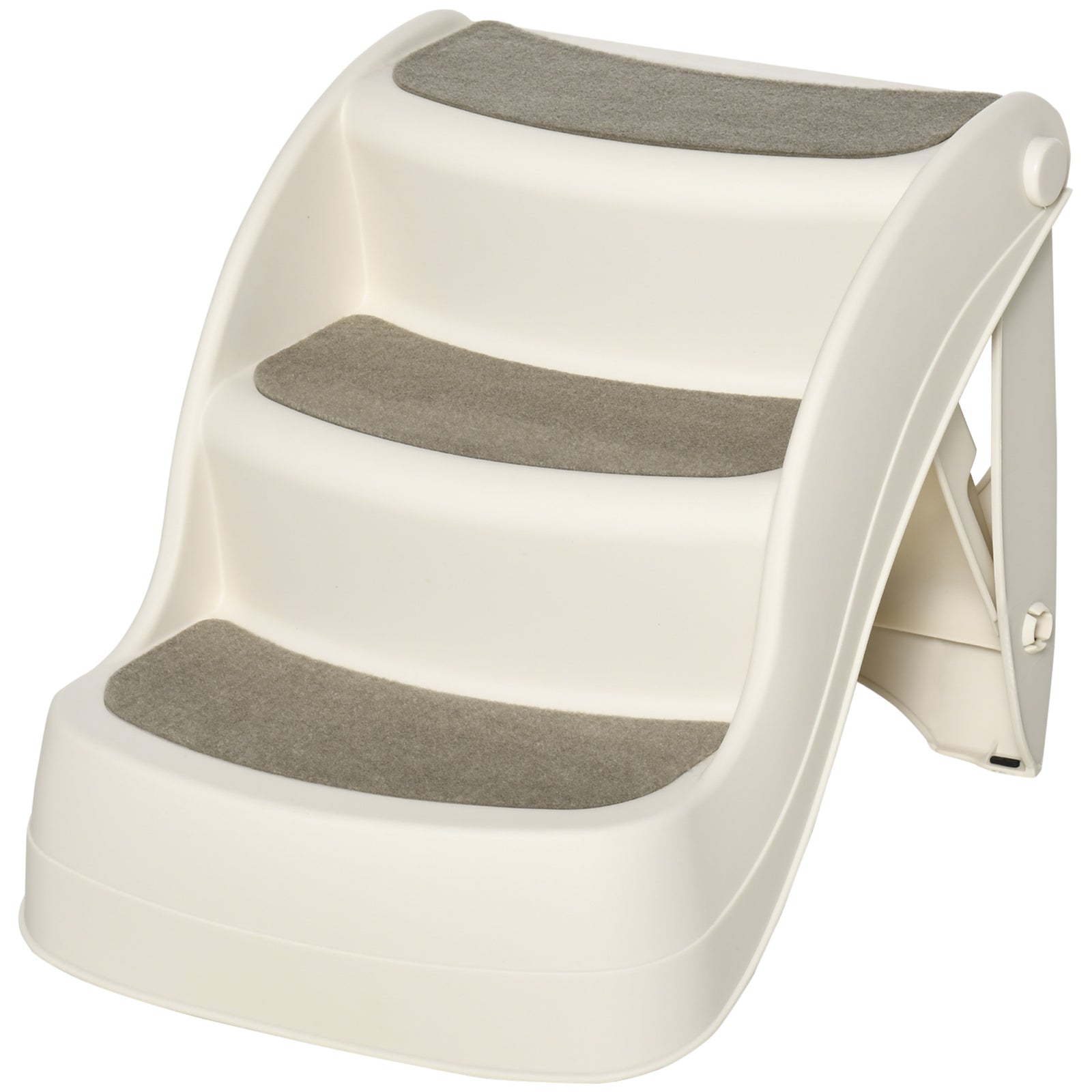 Foldable Pet Stairs 3 Steps With Non-slip Mats For Small Dogs | Cream