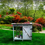 HYGRAD BUILT TO SURVIVE Potting Bench Table With Cabinet & 2 Drawers – Wooden Garden Work Station