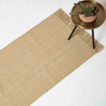 Zaphyr Natural Handwoven Jute Rug With Tassels | 200cm | Natural