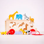 Wooden Pull Along Animal Shape Sorter Lorry