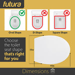 Futura Family Toilet Seat Soft Close White Oval, Bulit In Child Seat, Kids & Toddler Friendly, Quick Release, Top & Bottom Fixings