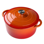 Enameled Cast Iron Dutch Oven With Lid, Heavy-duty Round Casserole Pot, Oven Safe Up To 500°f | 6L | Orange