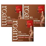 9x Medium Brown Condom For Safer Sex & Contraception (3x3 Pk)