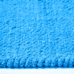 Plain Chenille 100% Cotton  Rug With Natural Trim | 170cm | Blue