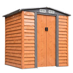 Garden Shed Wood Effect Tool Storage Sliding Door Wood Grain | Small | Brown