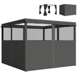 3 X 3 M Gazebo Replacement Curtains Privacy Panel Set, 4 Panels | Dark Grey