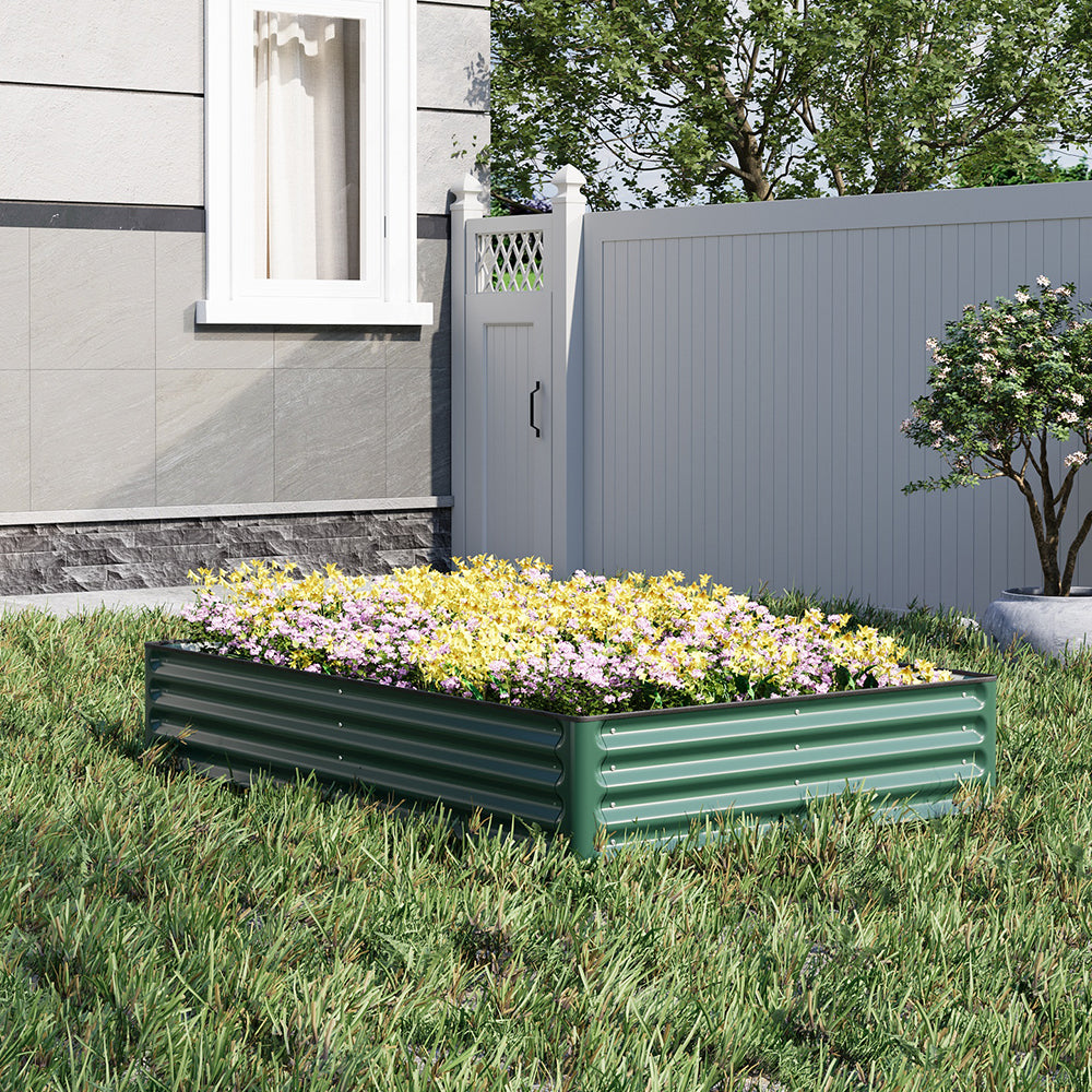 Rectangular Galvanized Steel Raised Garden Bed | Medium