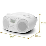 Radio Zoombox Fm Cd / Fm / Am Stereo Boombox | White