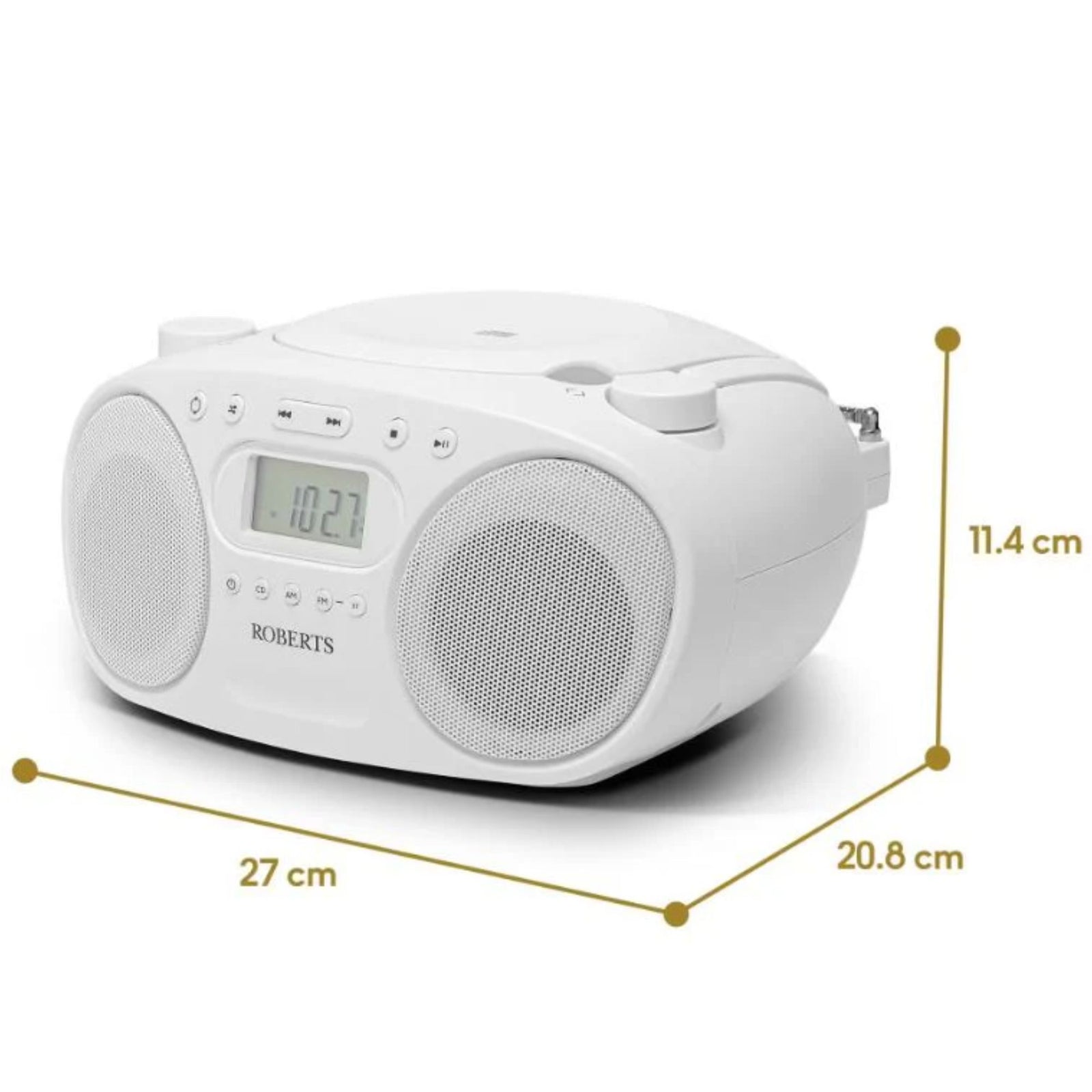 Radio Zoombox Fm Cd / Fm / Am Stereo Boombox | White