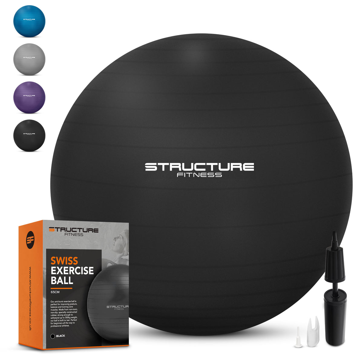 Structure Fitness Anti Burst Yoga Exercise Gym Ball With Hand Pump