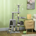 Cat Tree Kitty Activity Centre Scratching Post With Toys 5-tier | Gray