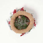 HOMESCAPES Artificial Christmas Wreath With Berries, Apples And Silver Decoration