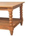 Spindle Coffee Table,1 Big Open Slot, Beige