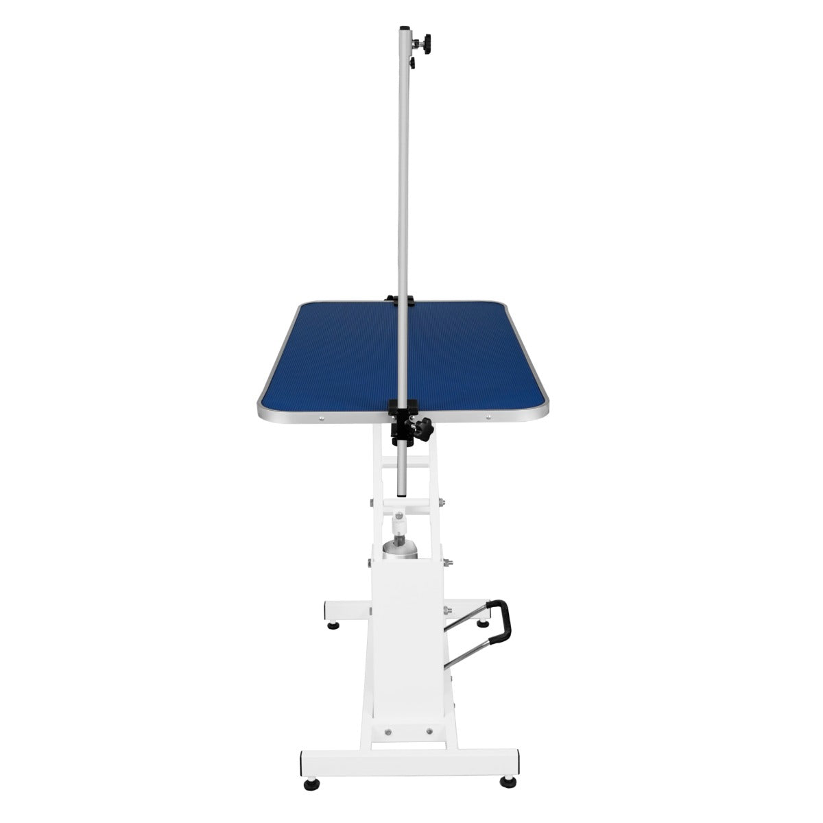 White Hydraulic Grooming Table | Blue