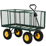 Heavy Duty 4 Wheel Garden Trolley Cart Dump Truck