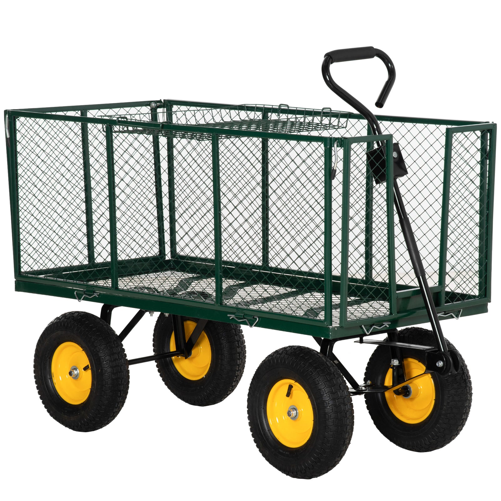 Heavy Duty 4 Wheel Garden Trolley Cart Dump Truck