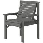 Wood Garden Chair Outdoor Dining Chair With Curved Seat | Grey